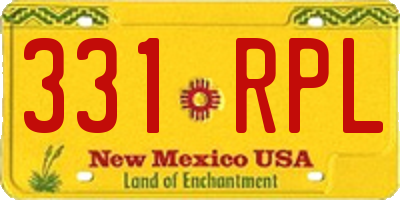 NM license plate 331RPL