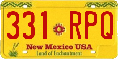 NM license plate 331RPQ