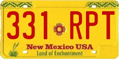 NM license plate 331RPT