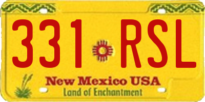 NM license plate 331RSL
