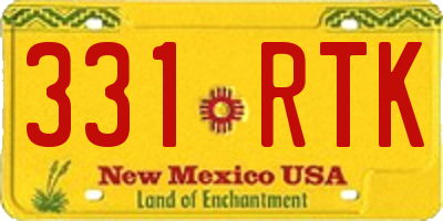 NM license plate 331RTK