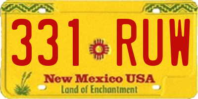 NM license plate 331RUW