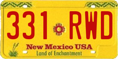 NM license plate 331RWD