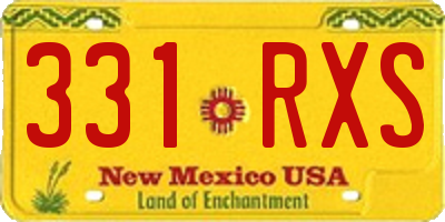 NM license plate 331RXS