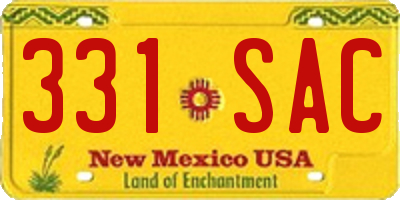 NM license plate 331SAC