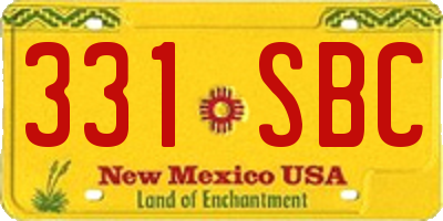 NM license plate 331SBC