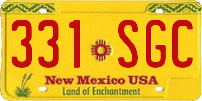 NM license plate 331SGC