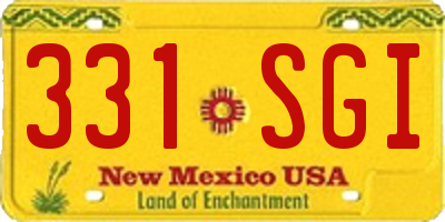 NM license plate 331SGI