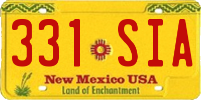 NM license plate 331SIA