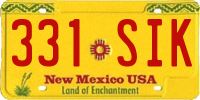 NM license plate 331SIK