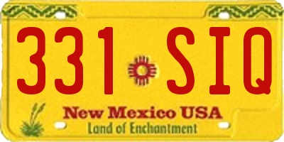NM license plate 331SIQ