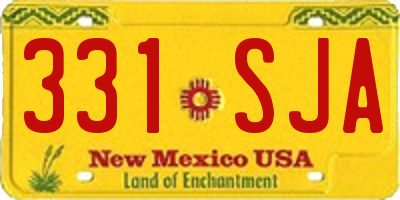 NM license plate 331SJA
