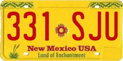 NM license plate 331SJU