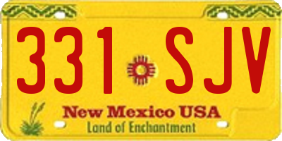 NM license plate 331SJV