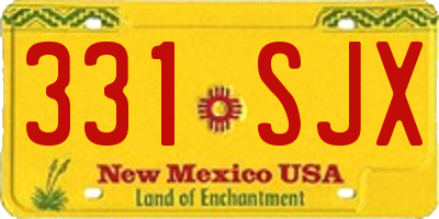 NM license plate 331SJX