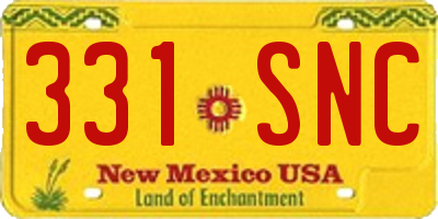 NM license plate 331SNC