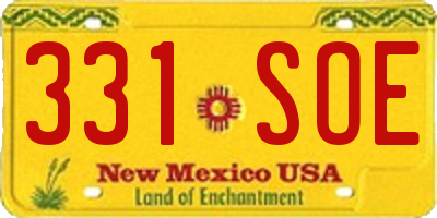 NM license plate 331SOE