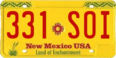 NM license plate 331SOI