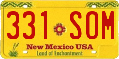 NM license plate 331SOM