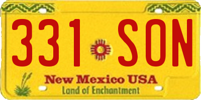 NM license plate 331SON