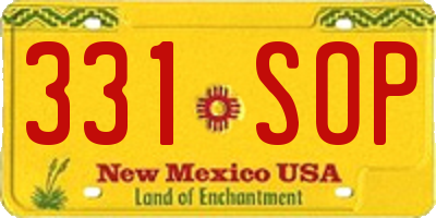 NM license plate 331SOP