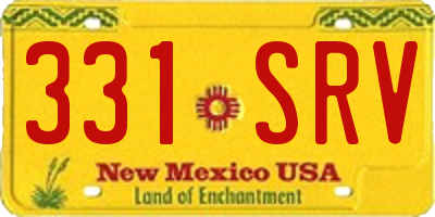 NM license plate 331SRV