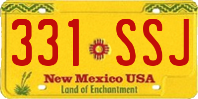 NM license plate 331SSJ
