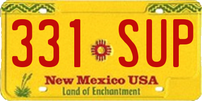NM license plate 331SUP