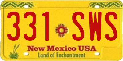 NM license plate 331SWS