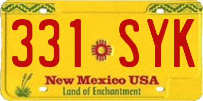 NM license plate 331SYK