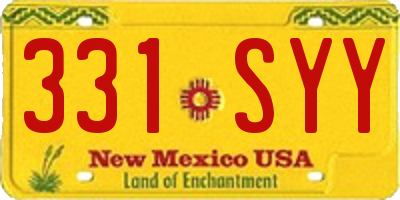 NM license plate 331SYY