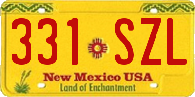 NM license plate 331SZL