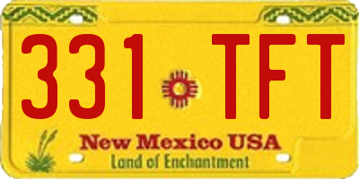 NM license plate 331TFT