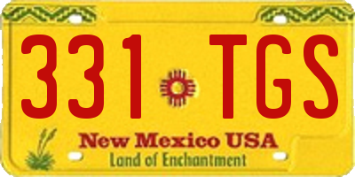 NM license plate 331TGS