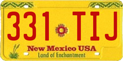 NM license plate 331TIJ