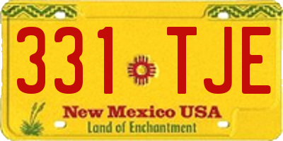 NM license plate 331TJE