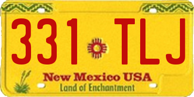 NM license plate 331TLJ