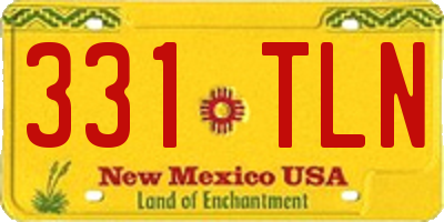 NM license plate 331TLN