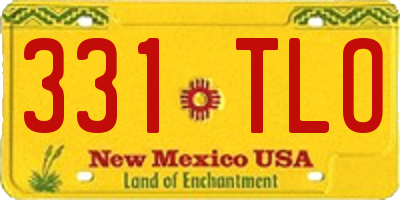 NM license plate 331TLO