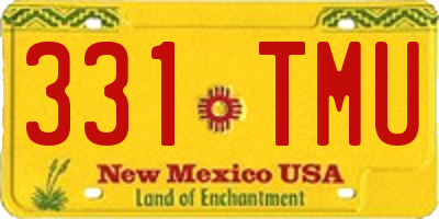 NM license plate 331TMU