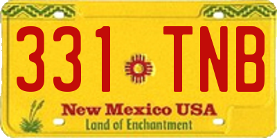 NM license plate 331TNB