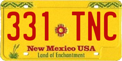 NM license plate 331TNC