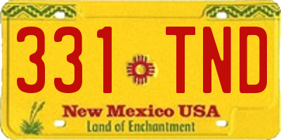 NM license plate 331TND