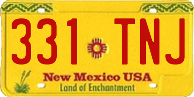 NM license plate 331TNJ