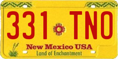 NM license plate 331TNO