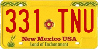 NM license plate 331TNU