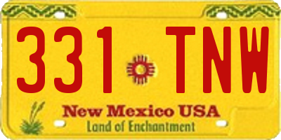 NM license plate 331TNW
