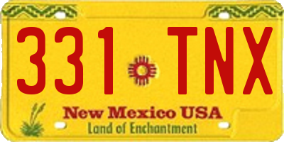 NM license plate 331TNX
