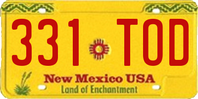 NM license plate 331TOD