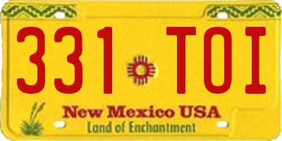 NM license plate 331TOI